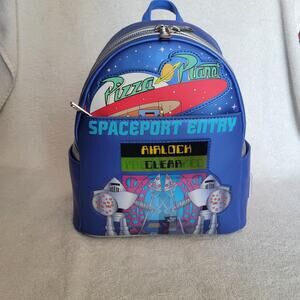 Loungefly Pixar Toy Story Pizza Planet Space Entry Mini Backpack Blue NWT